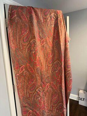 Pottery Barn 50W x 84L Burgundy/Wine BLACKOUT Dupioni Silk Drapes. Set of 2
